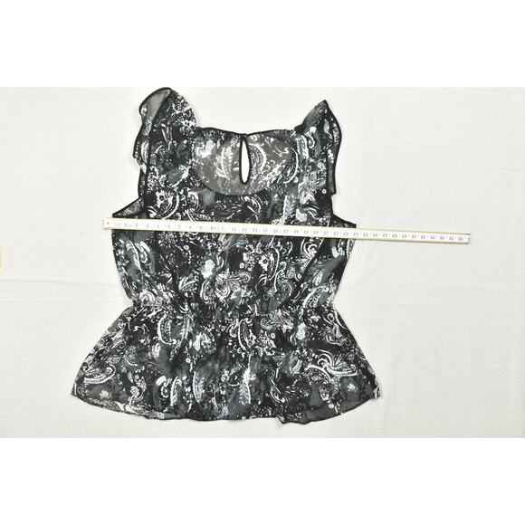 Lane Bryant Plus Size 22 Black & White Paisley Blouse Top - Picture 3 of 8